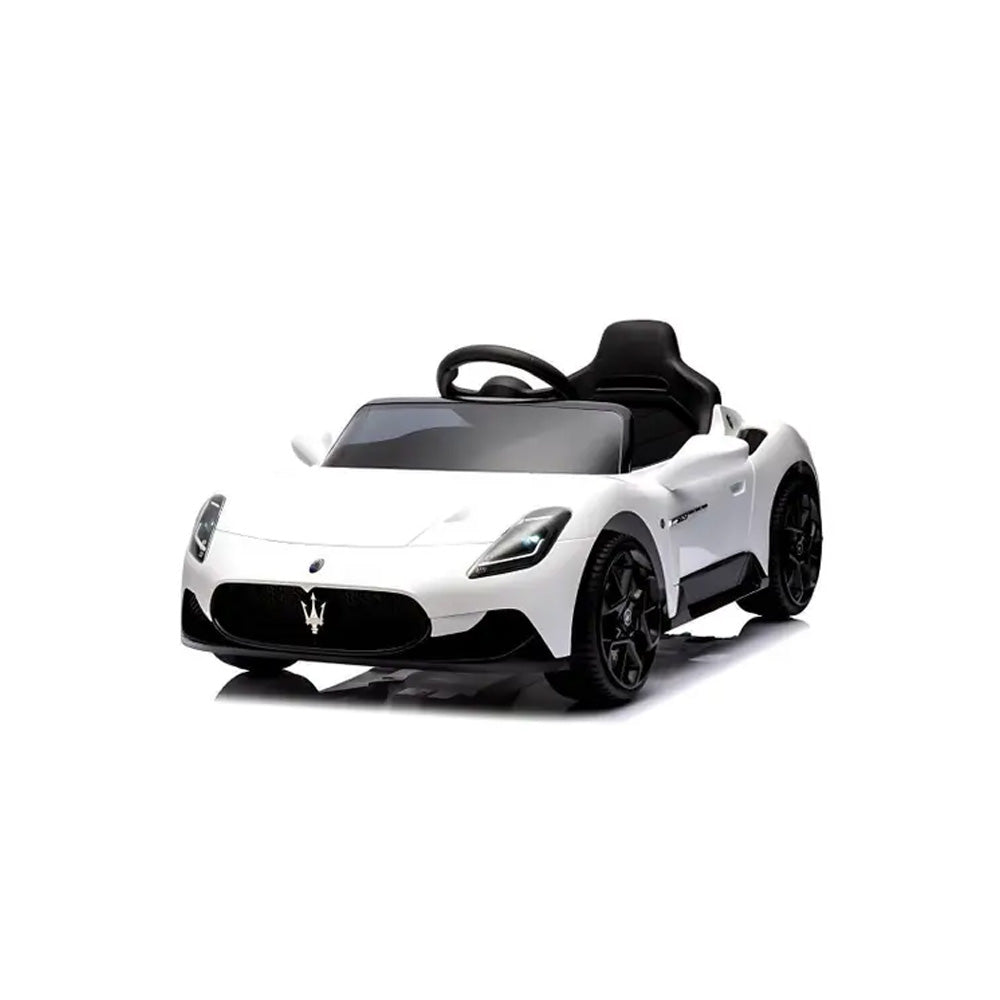 Carro Elétrico Infantil 12v Maserati MC20 Branco Com Controle Remoto Luz de LED e Sons de Motor