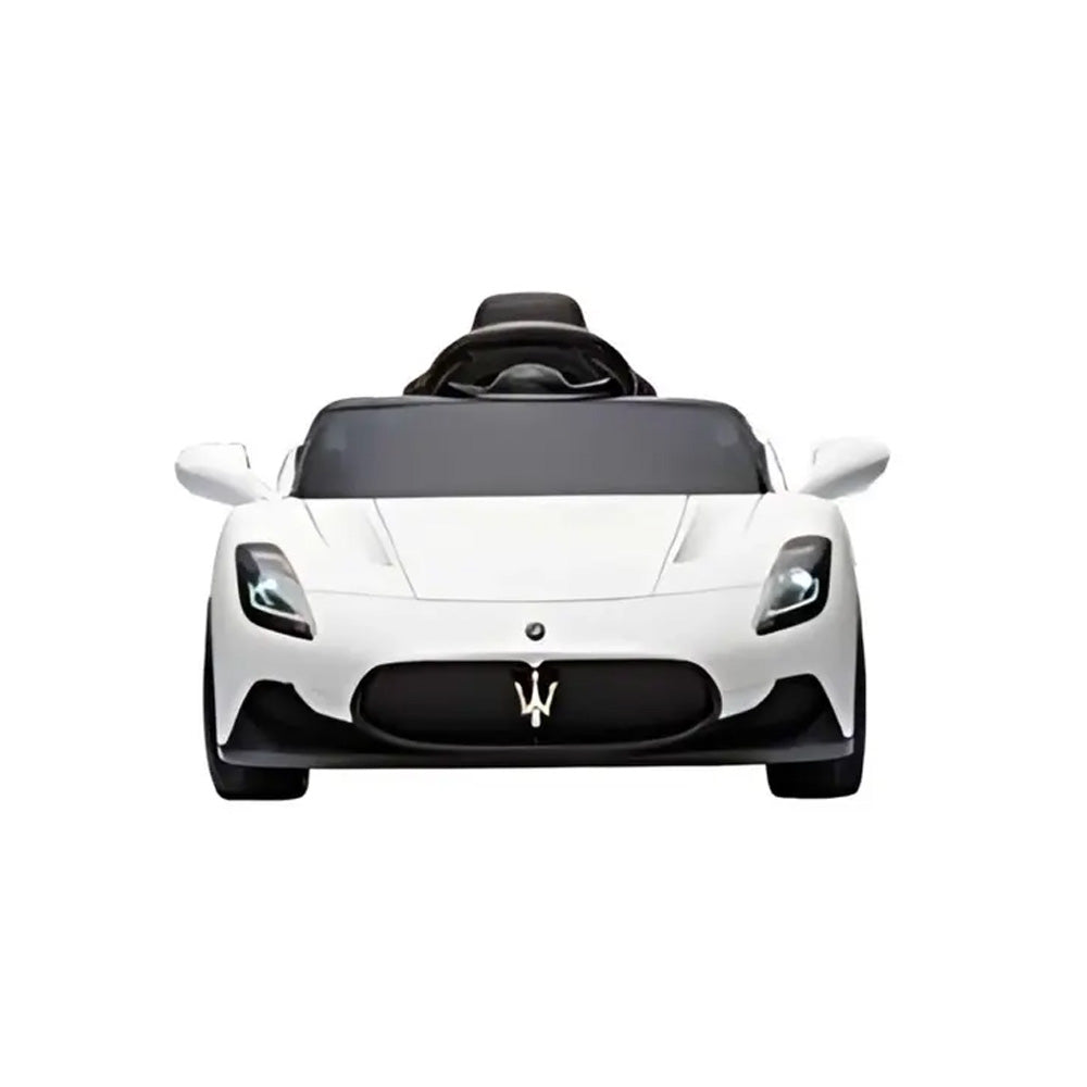 Carro Elétrico Infantil 12v Maserati MC20 Branco Com Controle Remoto Luz de LED e Sons de Motor