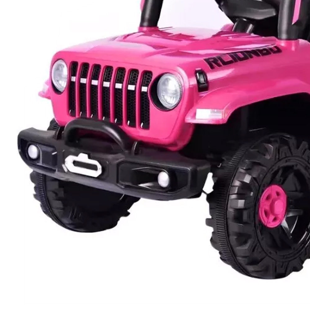 Carro Elétrico Infantil Jipe Off-Road Rosa 12V Com Controle Remoto Zippy