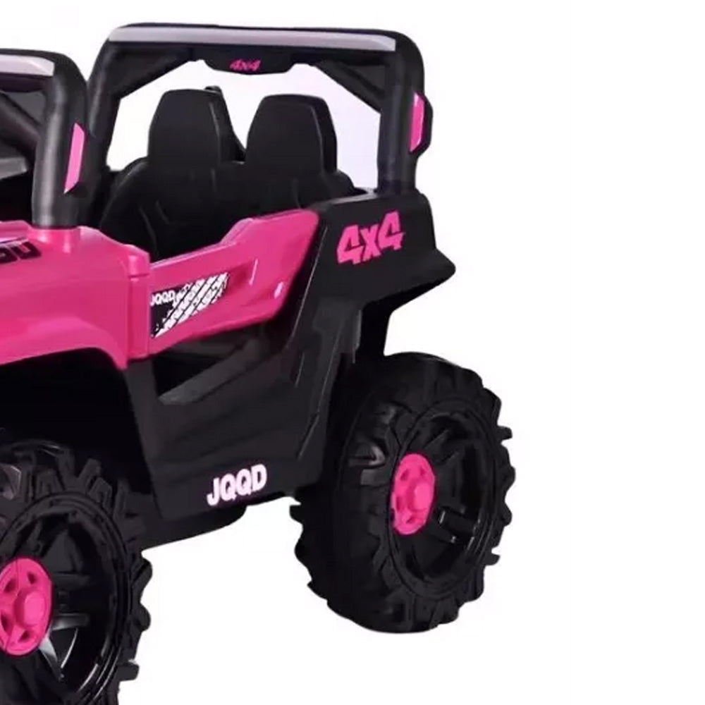 Carro Elétrico Infantil Jipe Off-Road Rosa 12V Com Controle Remoto Zippy