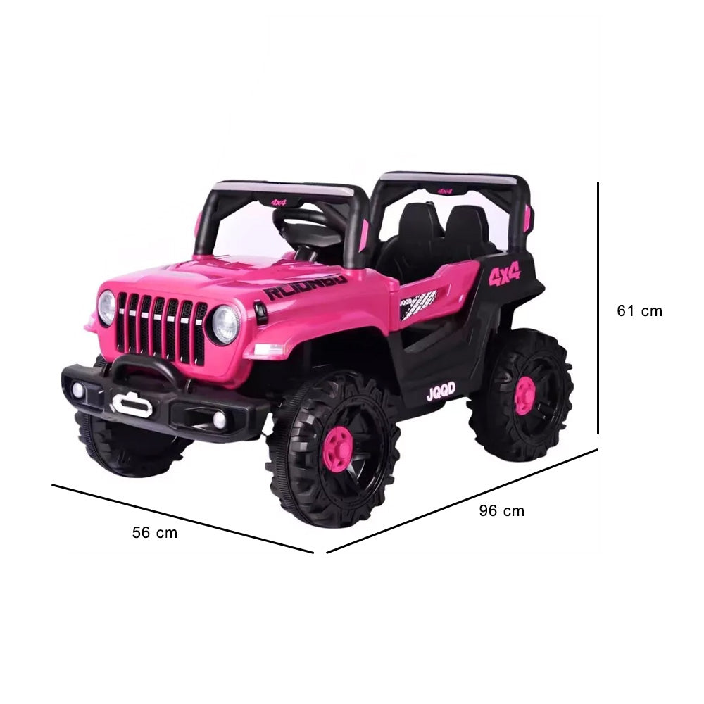 Carro Elétrico Infantil Jipe Off-Road Rosa 12V Com Controle Remoto Zippy