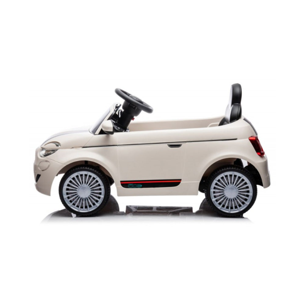 CARRO ELÉTRICO INFANTIL 12V FIAT 500 BRANCO COM CONTROLE REMOTO SONS E LUZES
