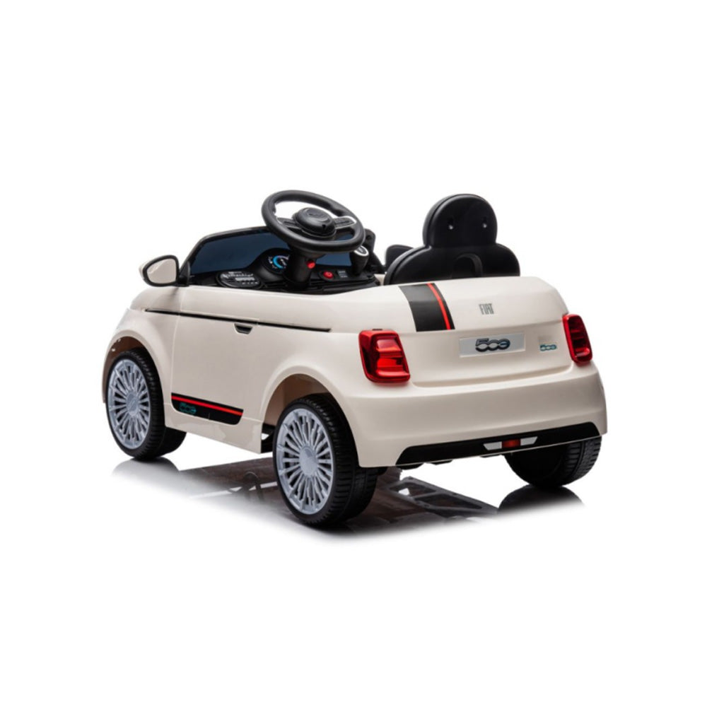 CARRO ELÉTRICO INFANTIL 12V FIAT 500 BRANCO COM CONTROLE REMOTO SONS E LUZES