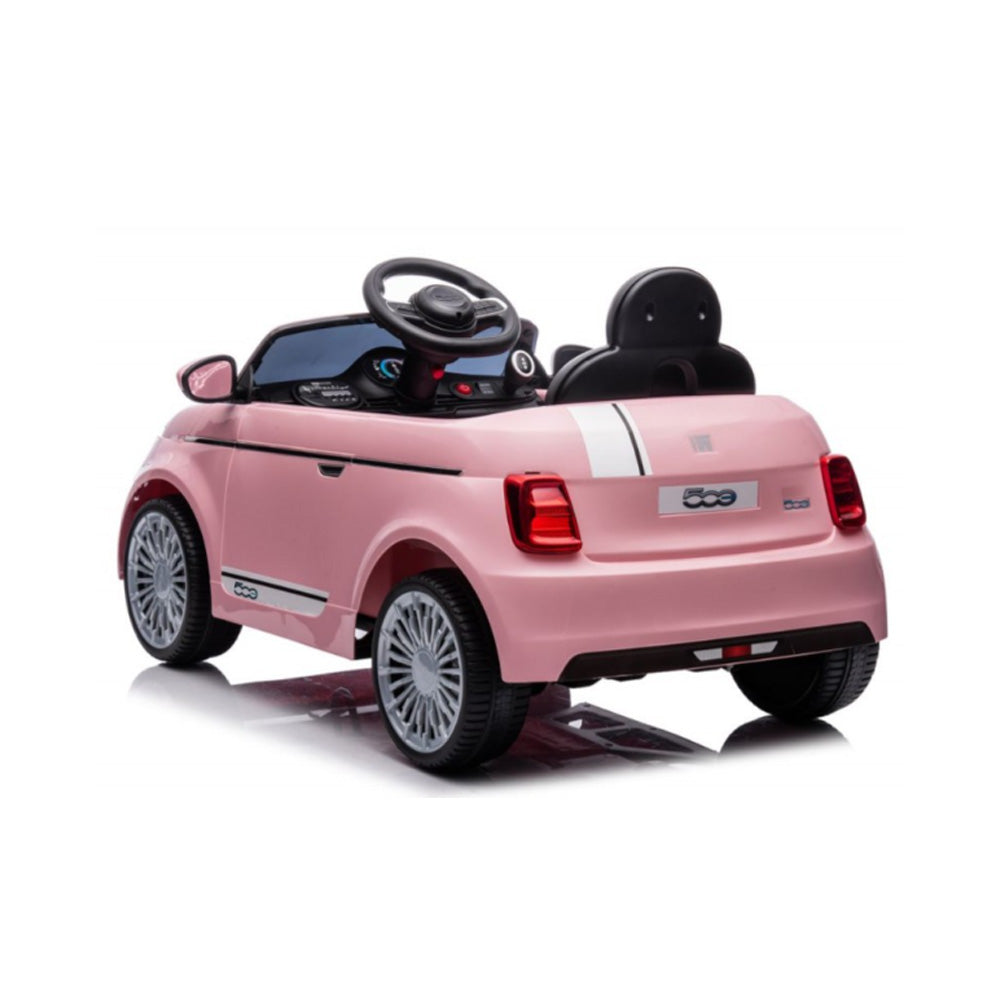 Carro Elétrico Infantil 12v Fiat 500 Rosa Com Controle Remoto Sons e Luzes