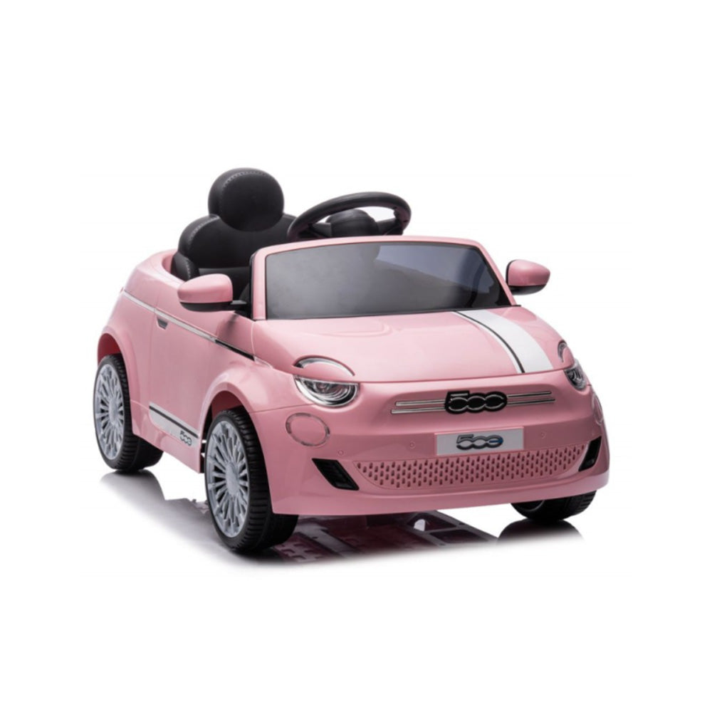 Carro Elétrico Infantil 12v Fiat 500 Rosa Com Controle Remoto Sons e Luzes