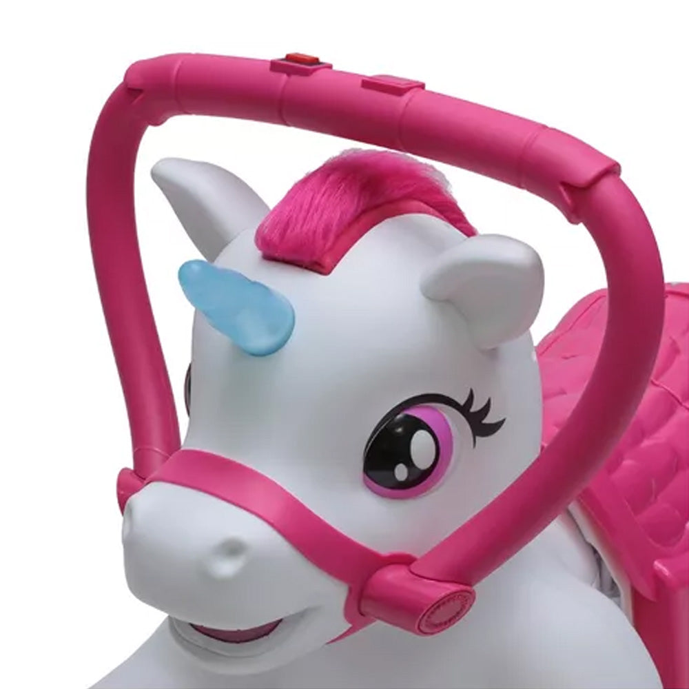 Mini Moto Elétrica Infantil Unicórnio Rosa 6v Até 30Kg