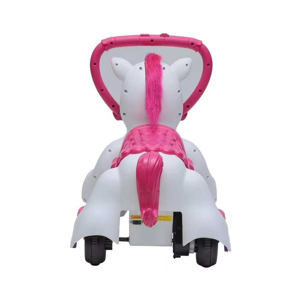 Mini Moto Elétrica Infantil Unicórnio Rosa 6v Até 30Kg