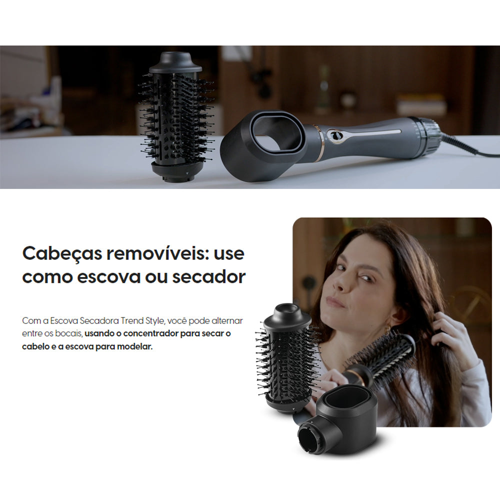 Escova Secadora Elétrica Trend Style 1200w Bivolt Elgin