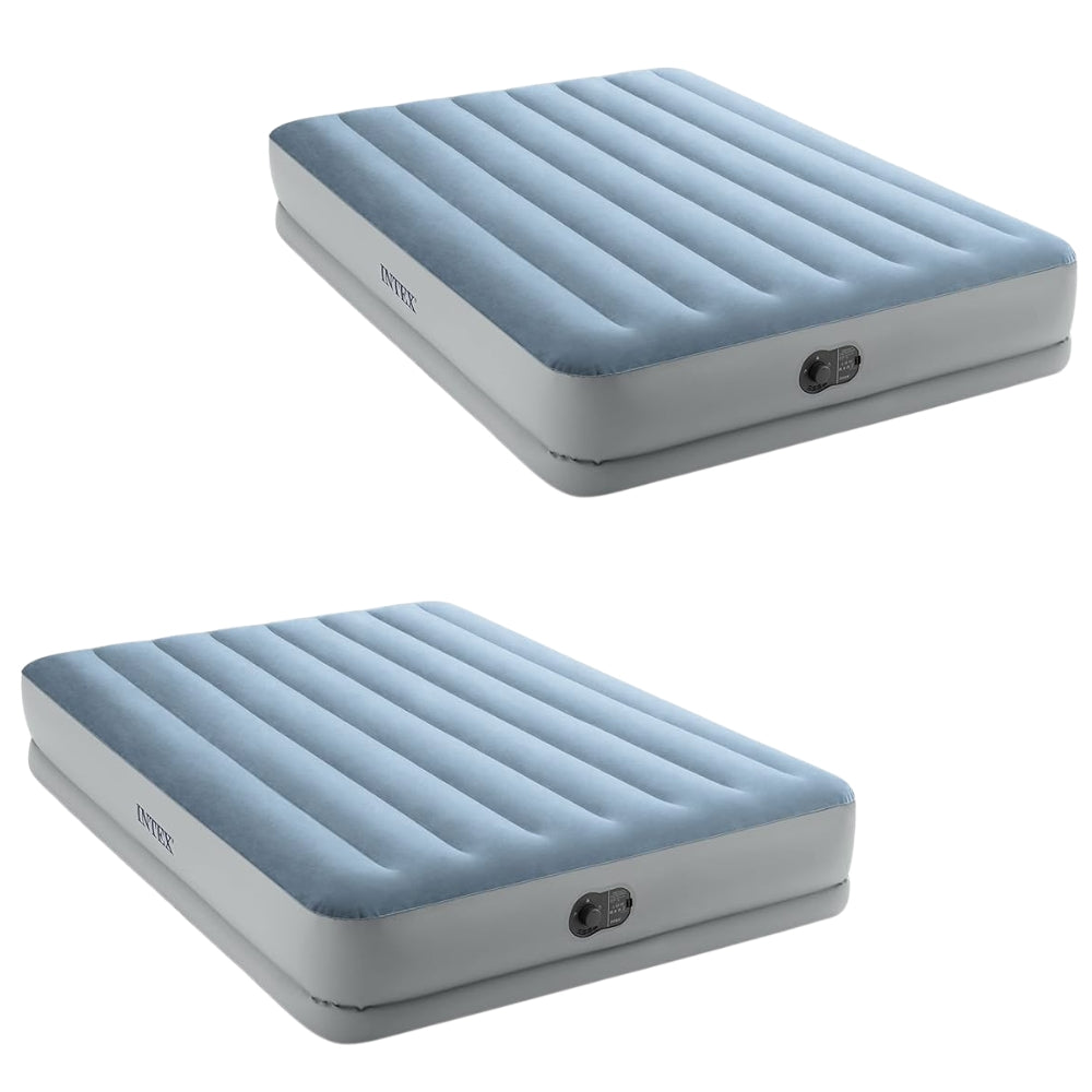 Kit 02 Colchão Inflável Casal Intex Queen Dura Beam Plus Bomba de Ar Usb Embutida