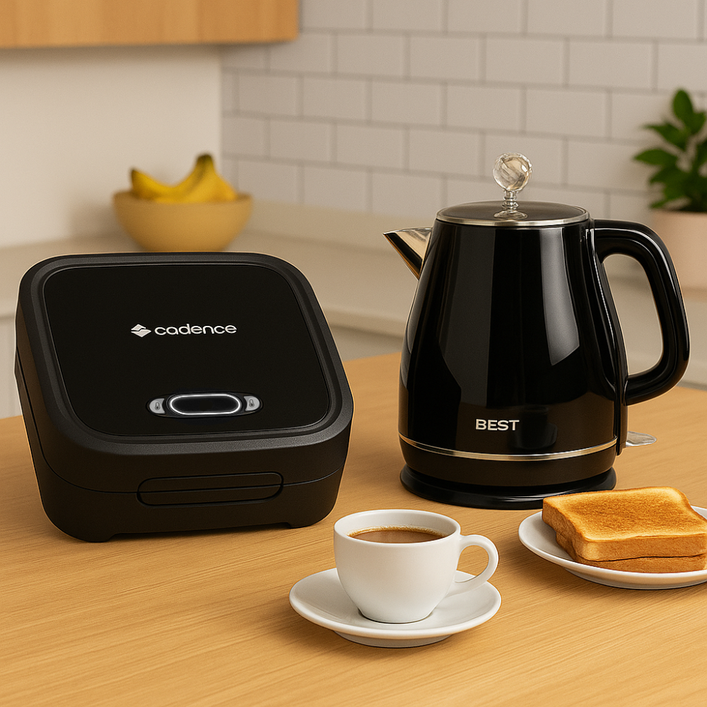 Kit Cozinha com Sanduicheira Cadence Click e Chaleira 1,8l Elétrica Best