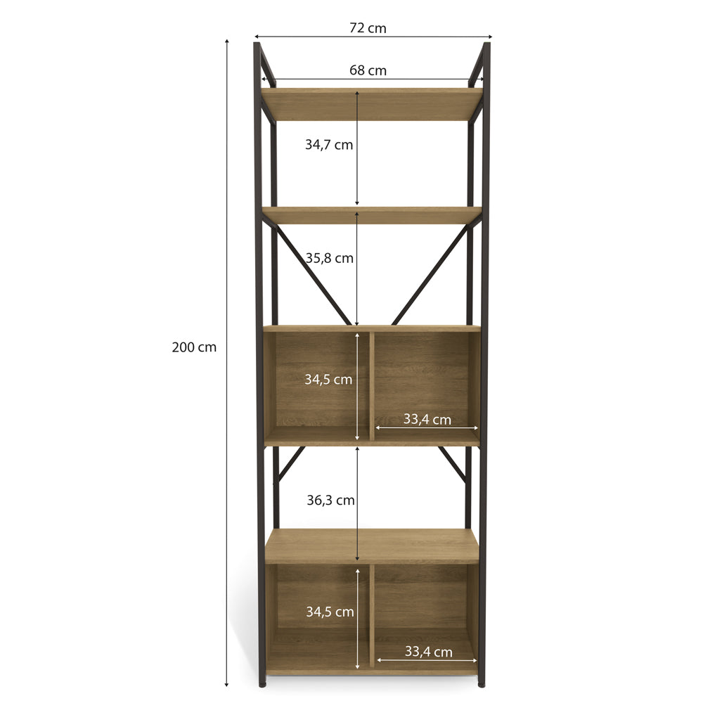 Estante Alta Armário Industrial Madeira com 4 Portas e Prateleira Kappesberg
