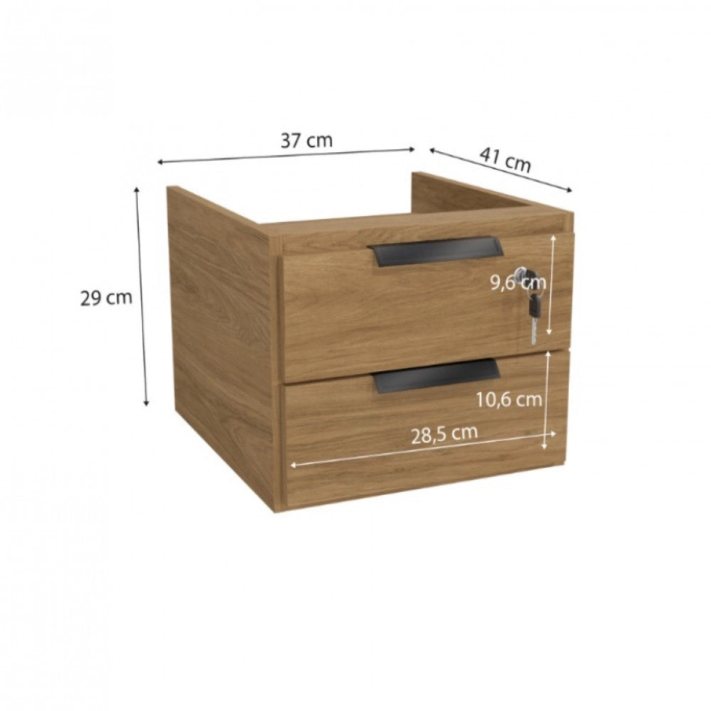 MESA COM GAVETEIRO ESCRITÓRIO HOME OFFICE 1,5M 2 GAVETAS