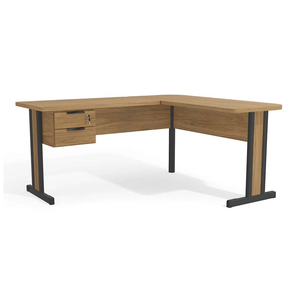 MESA DE ESCRITÓRIO EM L 2 GAVETAS VERSATIL 1,70M X 1,50M KAPPESBERG
