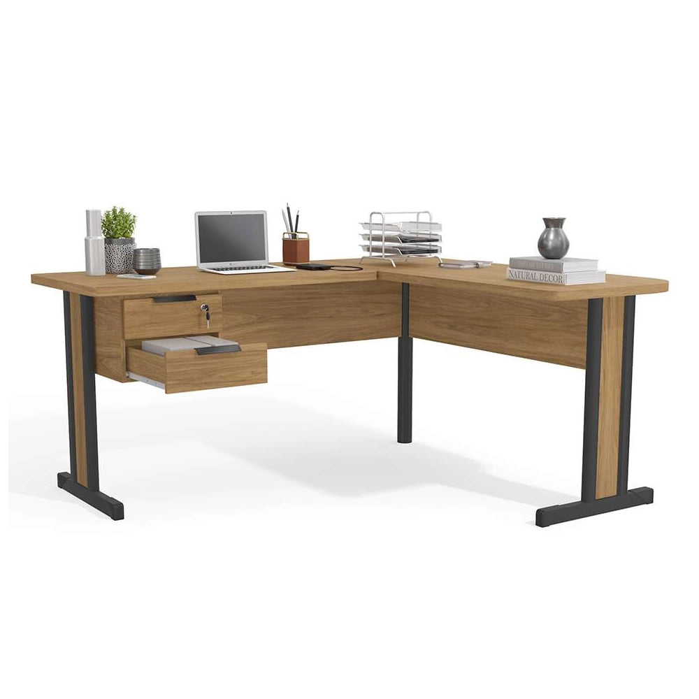 MESA DE ESCRITÓRIO EM L 2 GAVETAS VERSATIL 1,70M X 1,50M KAPPESBERG