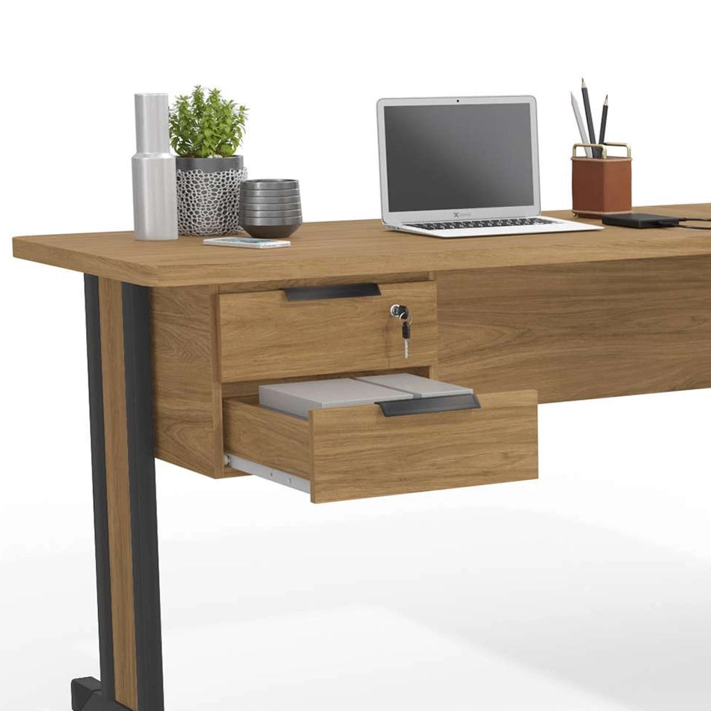 MESA DE ESCRITÓRIO EM L 2 GAVETAS VERSATIL 1,70M X 1,50M KAPPESBERG