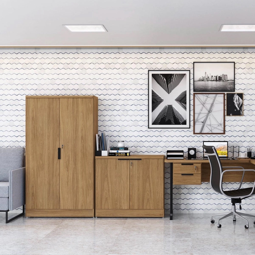 Armário de Escritorio Balcão com Chave 2 Portas Kappesberg