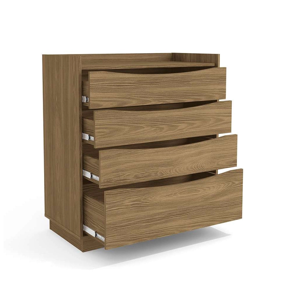 Comoda para Quarto 3 Gavetas e 1 Gavetão Nogueira Kappesberg