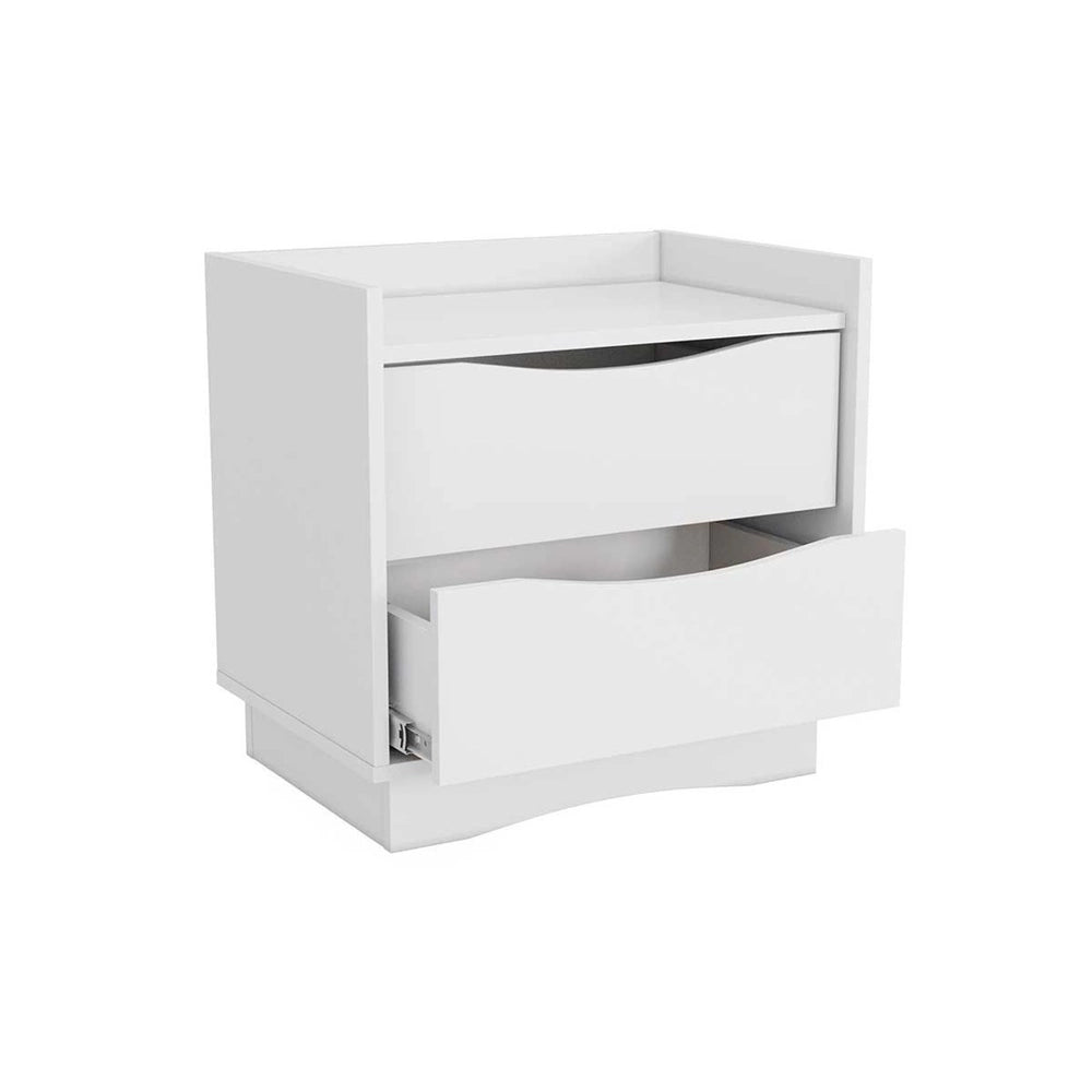 Mesa de Cabeceira 2 Gavetas Branco Kappesberg