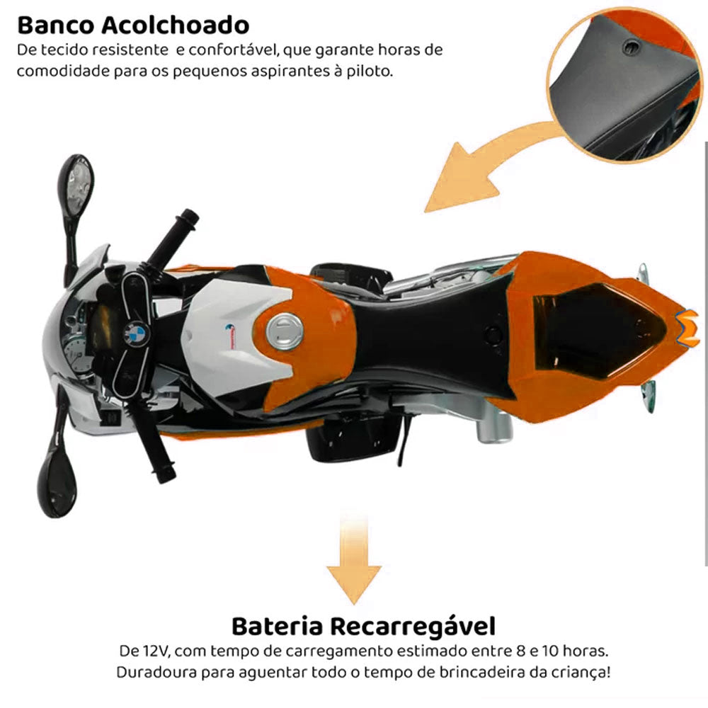 Moto Elétrica Infantil Bmw S1000rr Vermelho 12v Zippy Toys