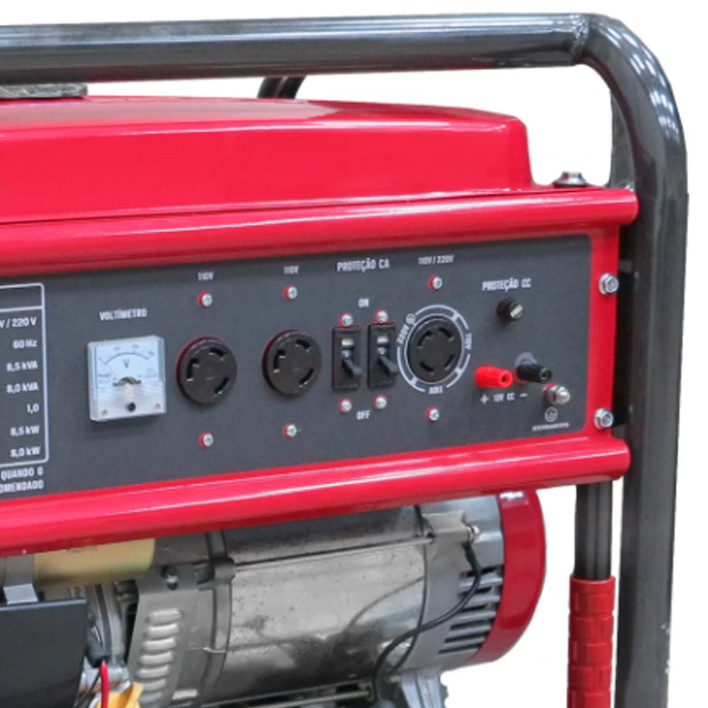 GERADOR DE ENERGIA À GASOLINA 6,5 KVA 15HP 110/220V COM PARTIDA MANUAL BRANCO MOTORES