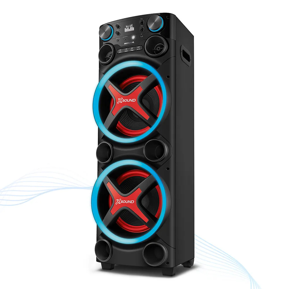 Torre de Som Mondial TM-2200 luzes Bluetooth 2200W RMS APP Bivolt