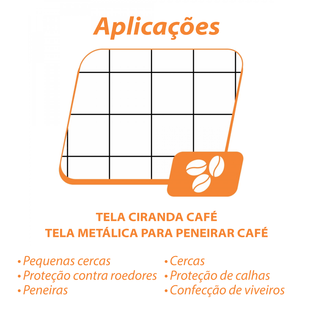 Tela Ciranda Café 0,60x12,5m Malha 4 Fio 22 Rino Agro