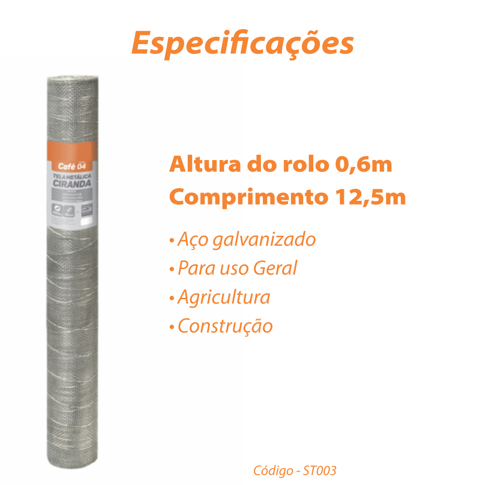 Tela Ciranda Café 0,60x12,5m Malha 4 Fio 22 Rino Agro