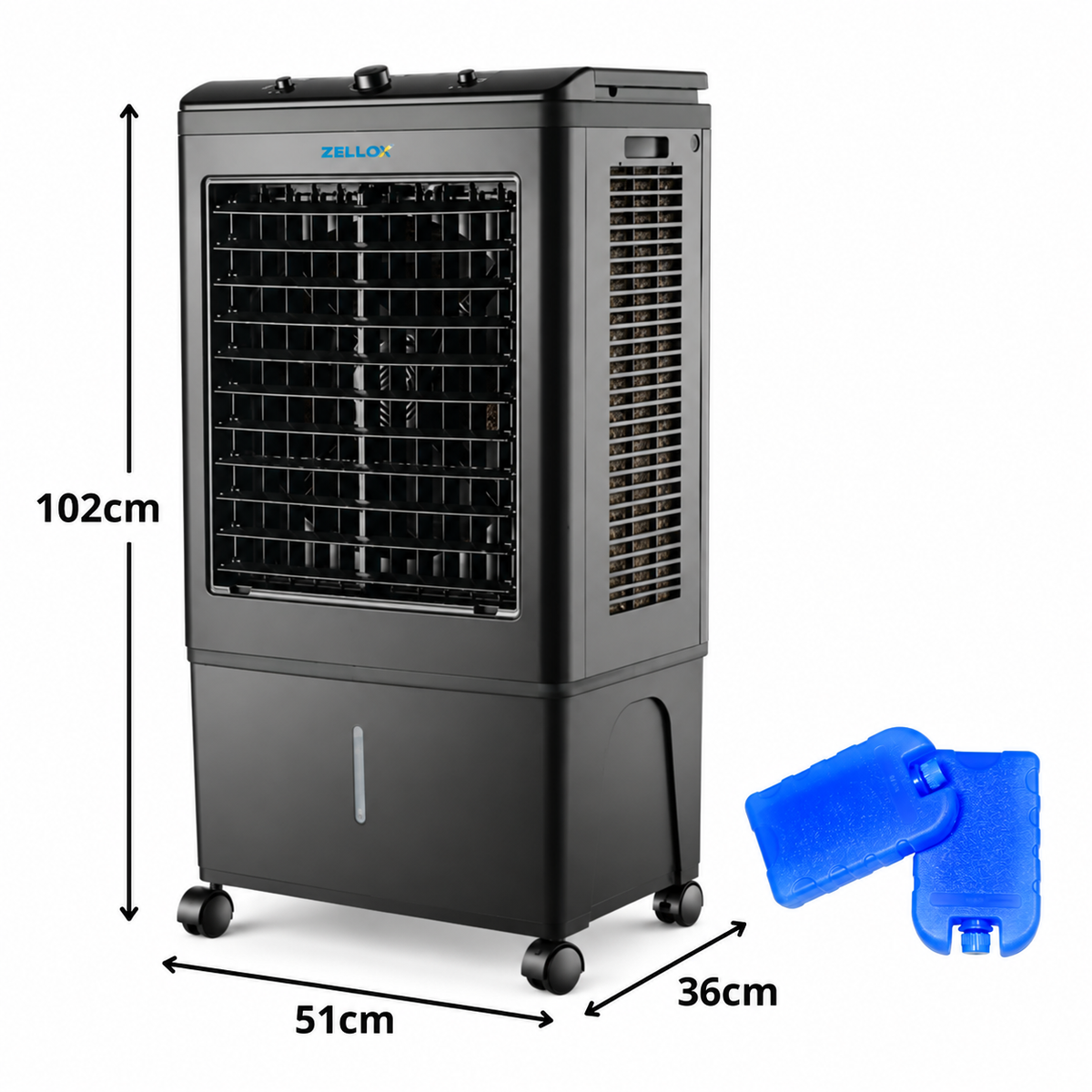Climatizador de Ar Evaporativo 45 Litros 4 em 1 150W ZLX-45 110V/220V - Zellox