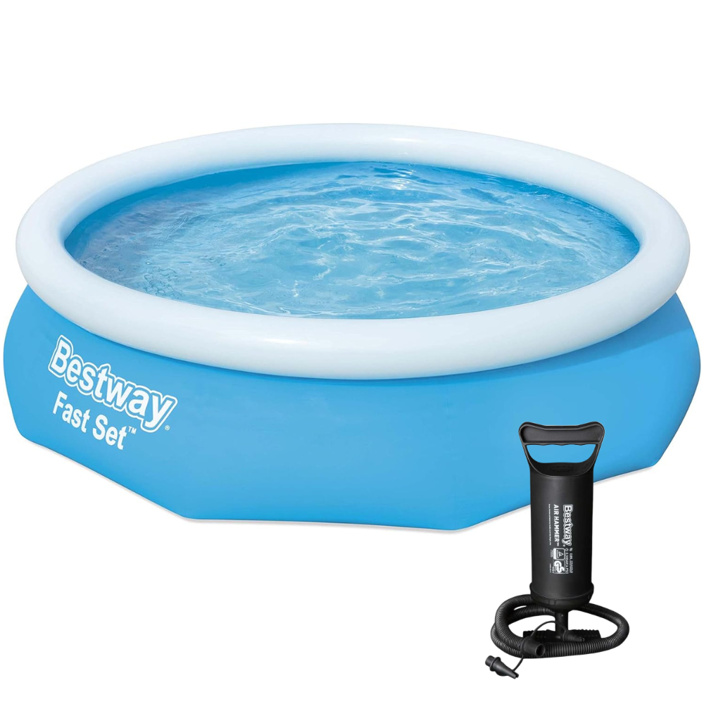 Piscina Inflável Grande Fast Set 3800 Litros Bestway com Bomba Manual