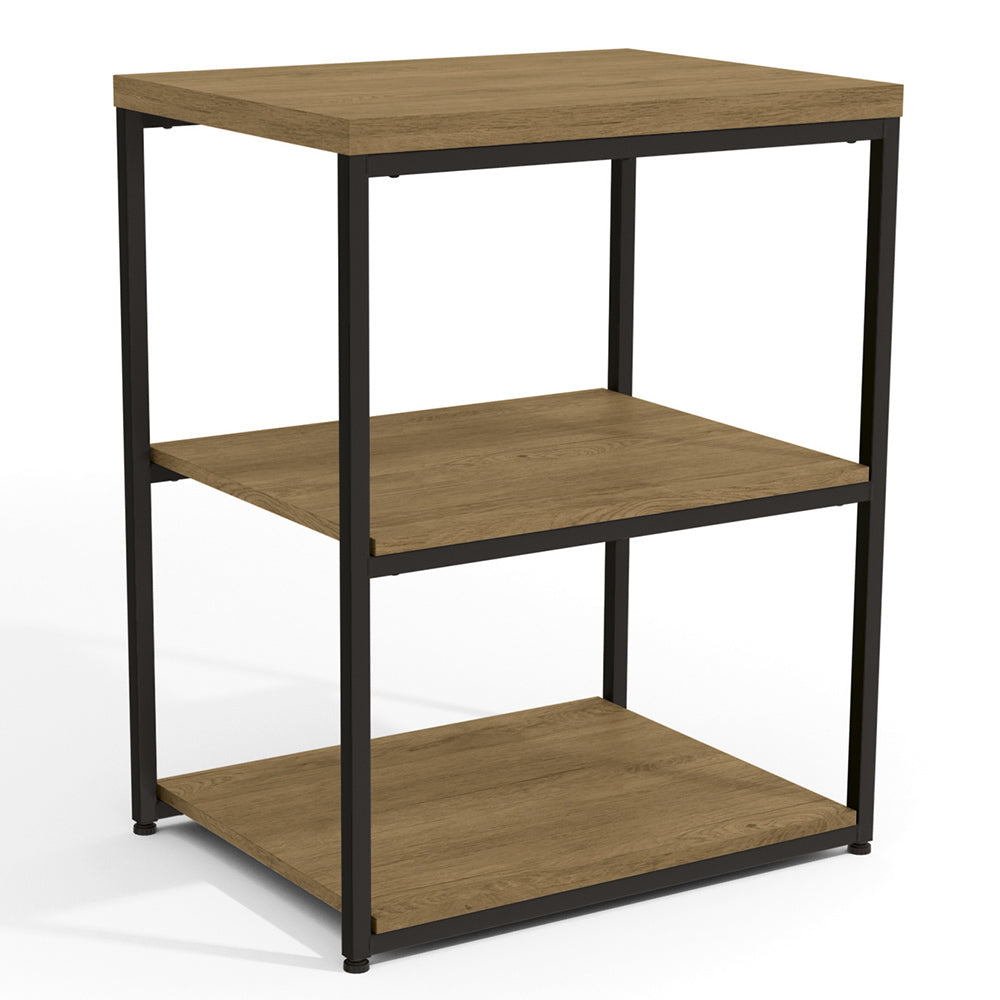 Estante Baixa 3 Prateleiras Estilo Industrial Freijo Kapesberg