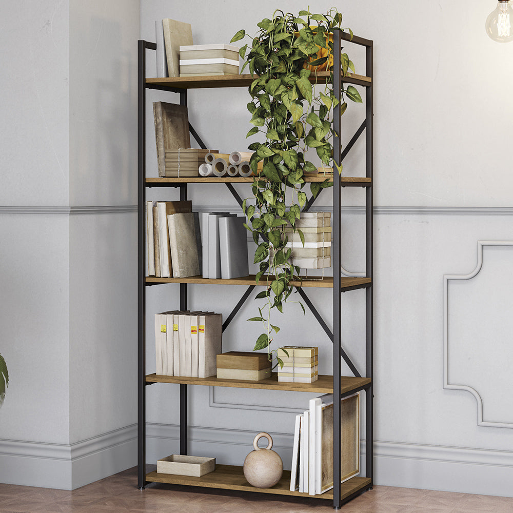 Estante Alta Estilo Industrial com 05 Prateleiras Freijo Kapesberg