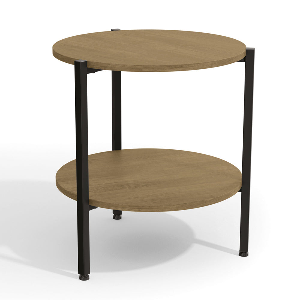 Mesa de Centro Lateral Redonda Estilo Industrial Freijo Kapesberg