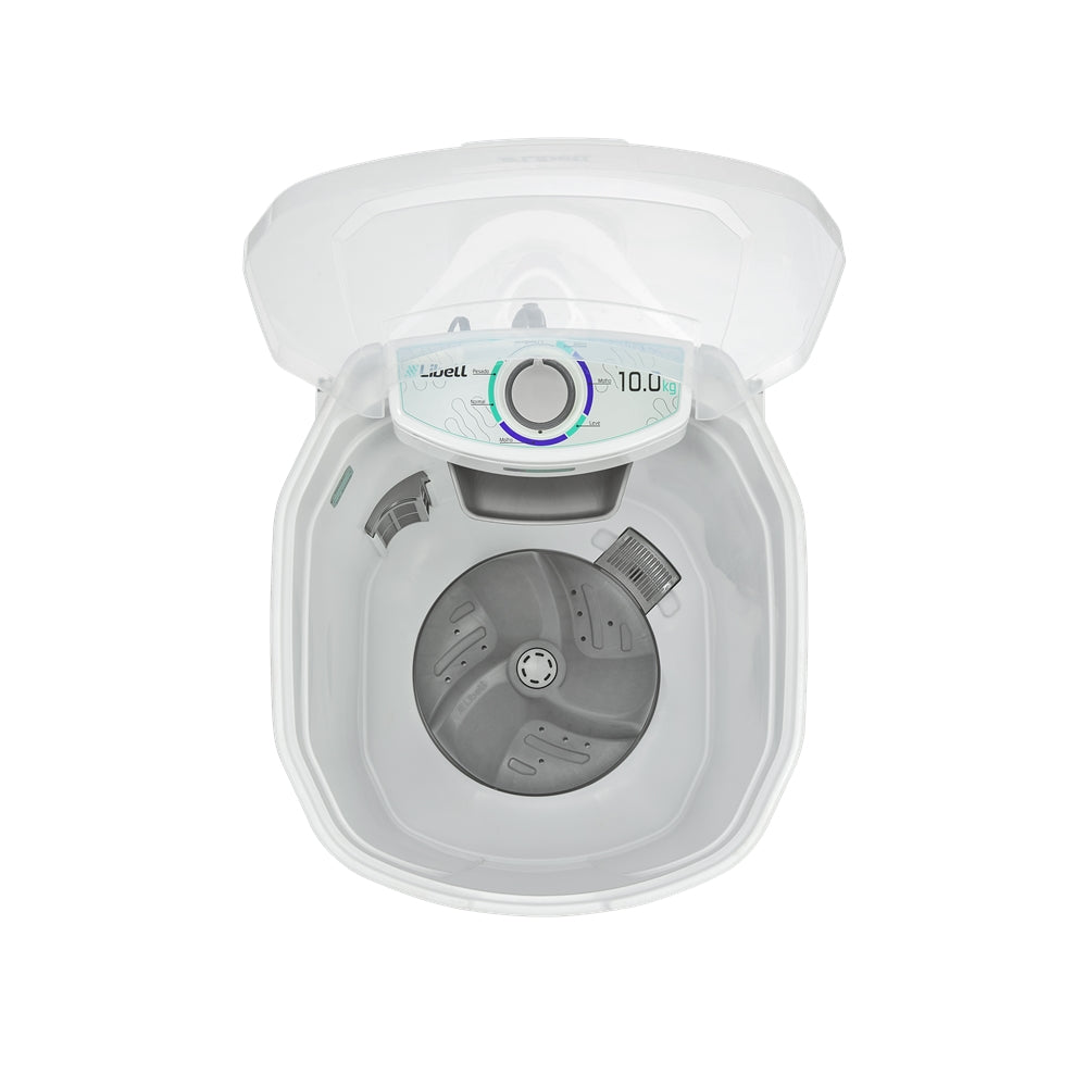 Lavadora Semi-Automática Libell 10kg Branca – 450W, 5 Programas, Dispenser Integrado e Eficiência Energética A