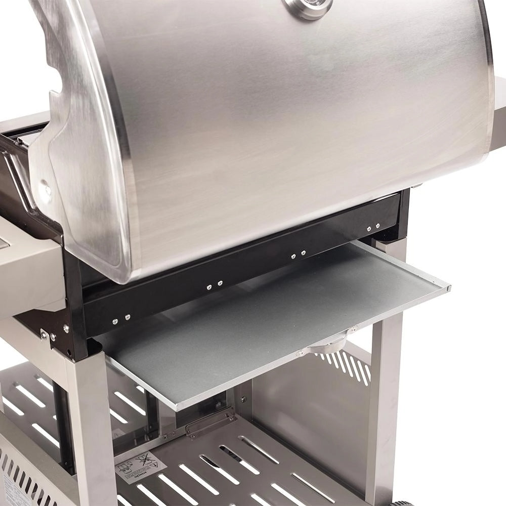 Churrasqueira a Gas de Carrinho Gourmet 4 Queimadores com 1 Queimador Lateral Inox Mimo Style