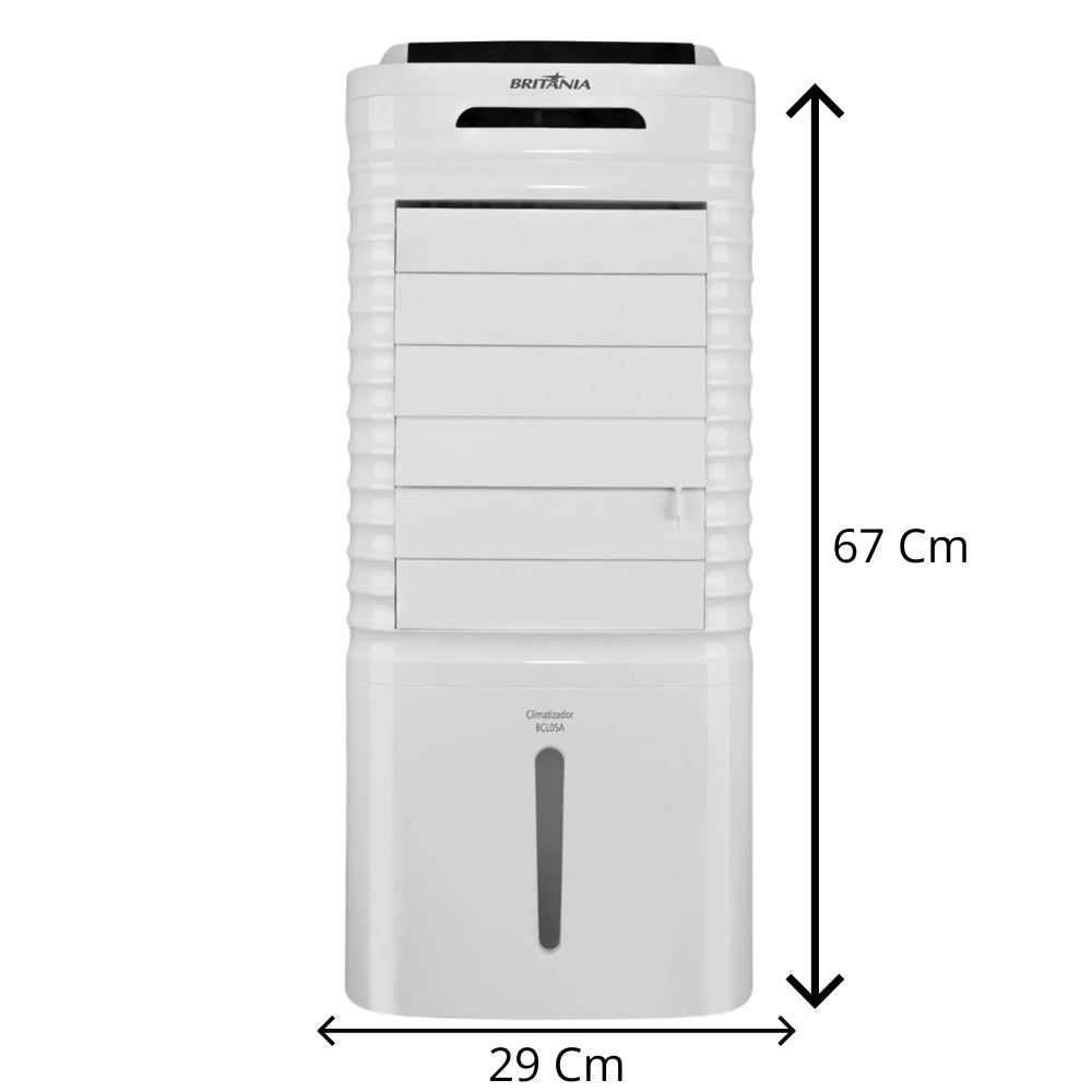 Climatizador de Ar Frio Britânia 5 Litros 110v 4 em 1 Autonomia de 26h com Controle