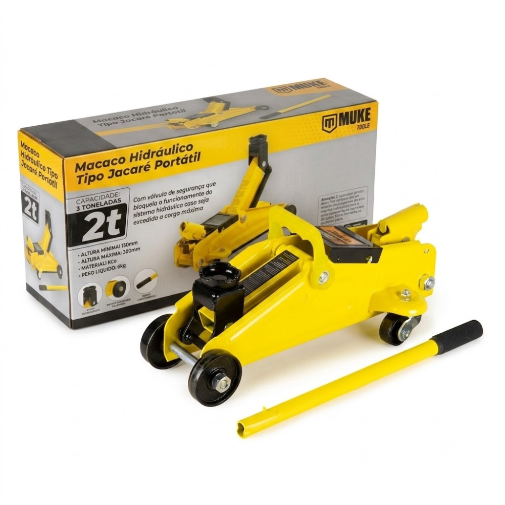 Macaco Hidráulico Jacaré Portátil 2 Toneladas Muke Tools 