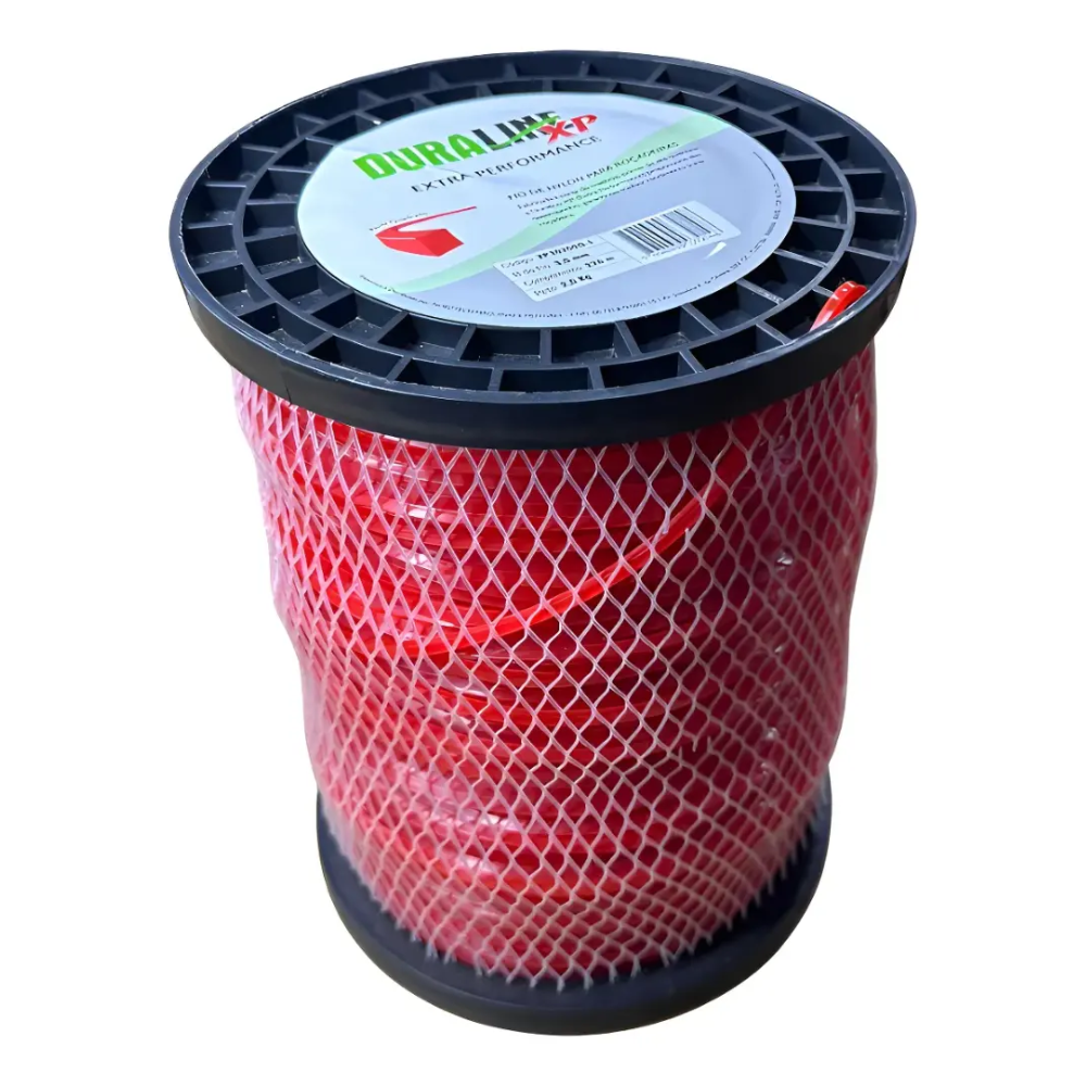 Fio de Nylon para Roçadeira 3mm Quadrado 226m Profissional de Alta Resistência Duraline