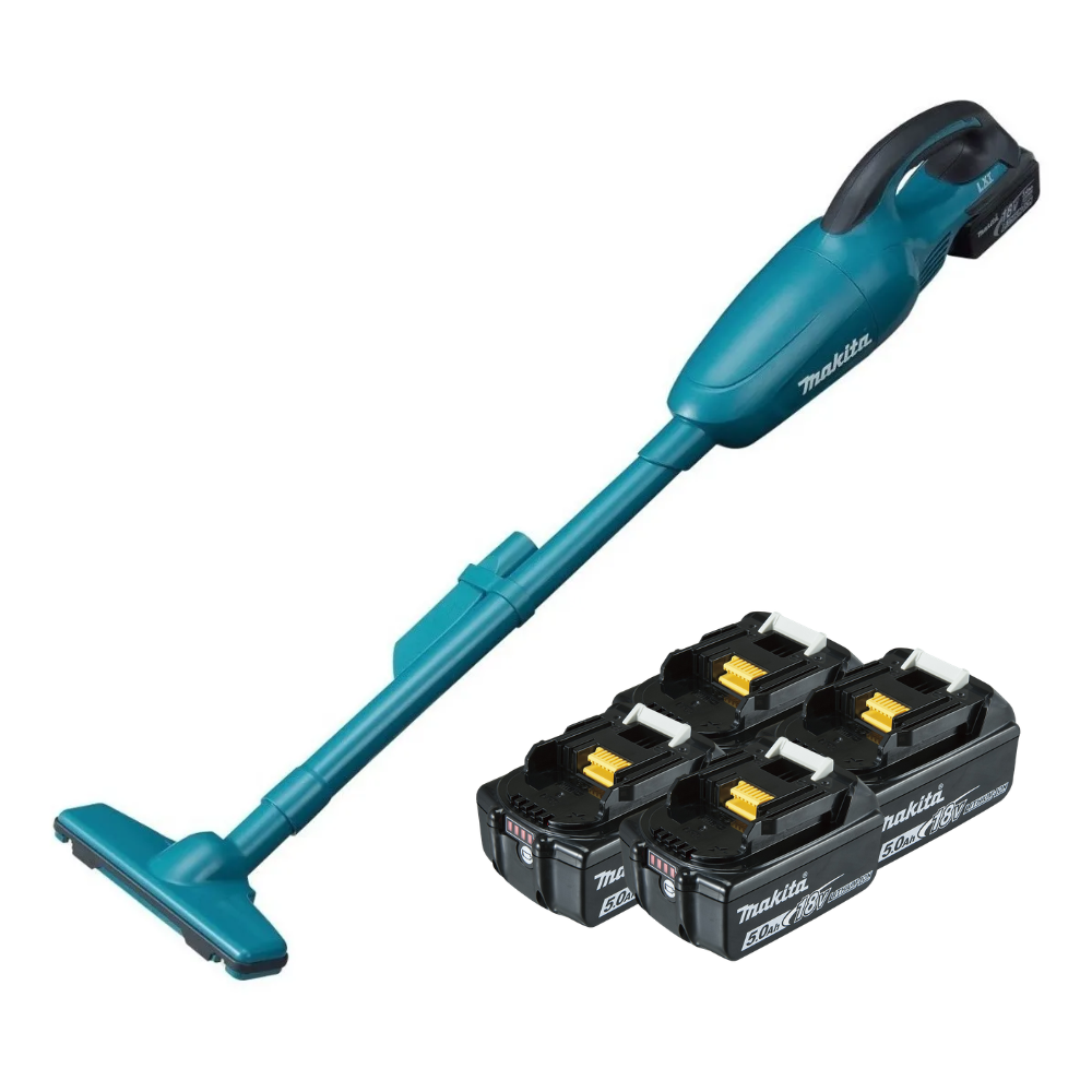 Aspirador de Pó Portátil a Bateria 18V 5.0Ah DCL180 650ml Com 4 Baterias Makita