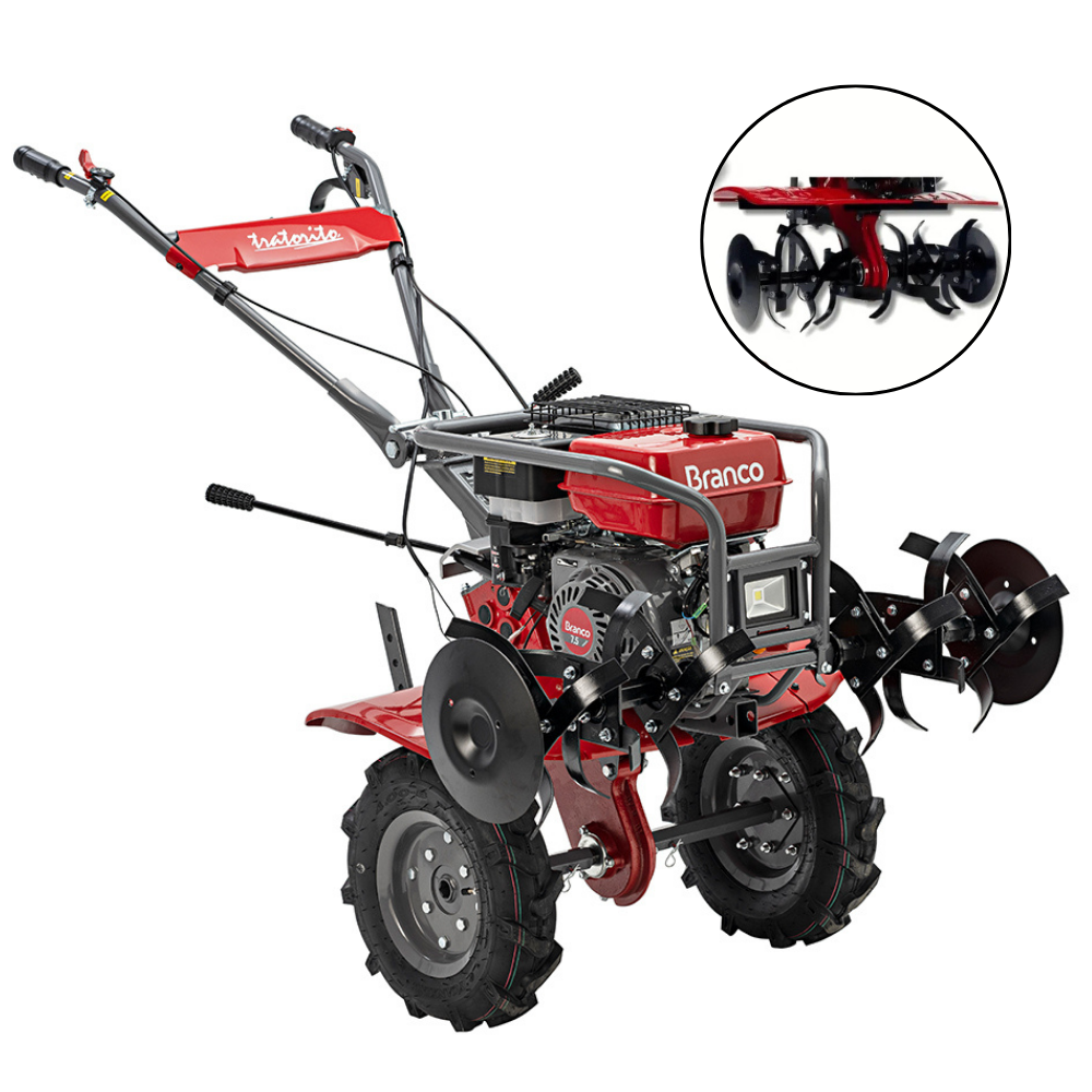 Motocultivador Tratorito A Gasolina 7,5hp 3 Marchas Frente 1 Ré BTTG 7.5 Branco Motores