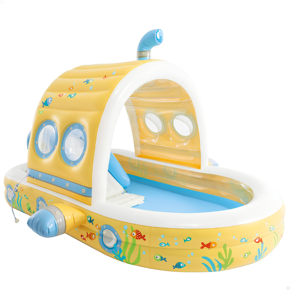PISCINA INFANTIL PLAYGROUND CENTRO AQUÁTICO SUBMARINO 350 LITROS COM ESCORREGADOR