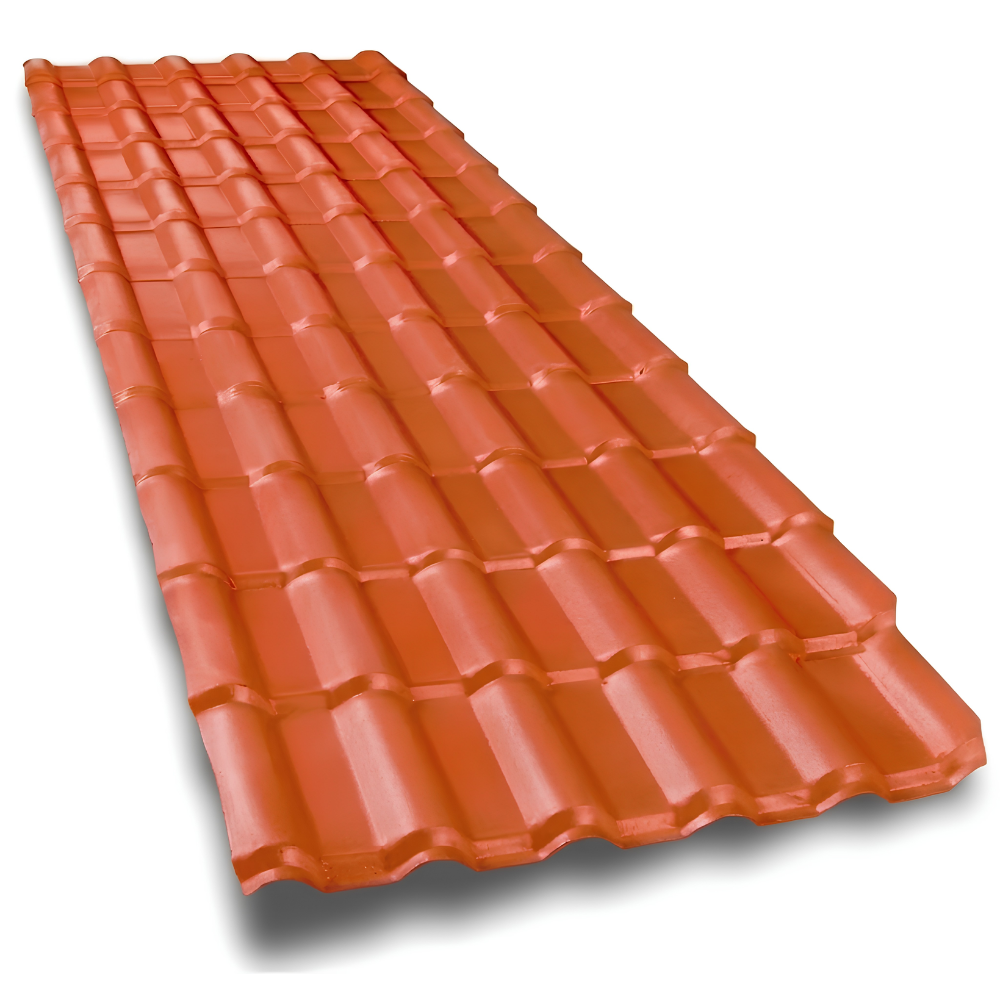 Telha PVC Plan Colonial Muke Tools Terracota 241x88cm 6 Ondas 1,5mm