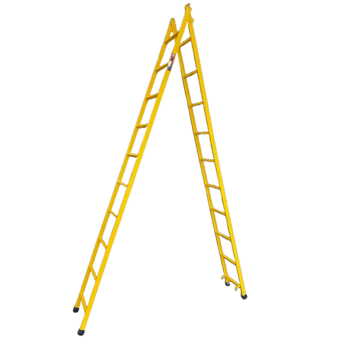 Escada Extensiva Multifuncional 10/20 Degraus 5,25m 3 em 1 em Aço Carbono