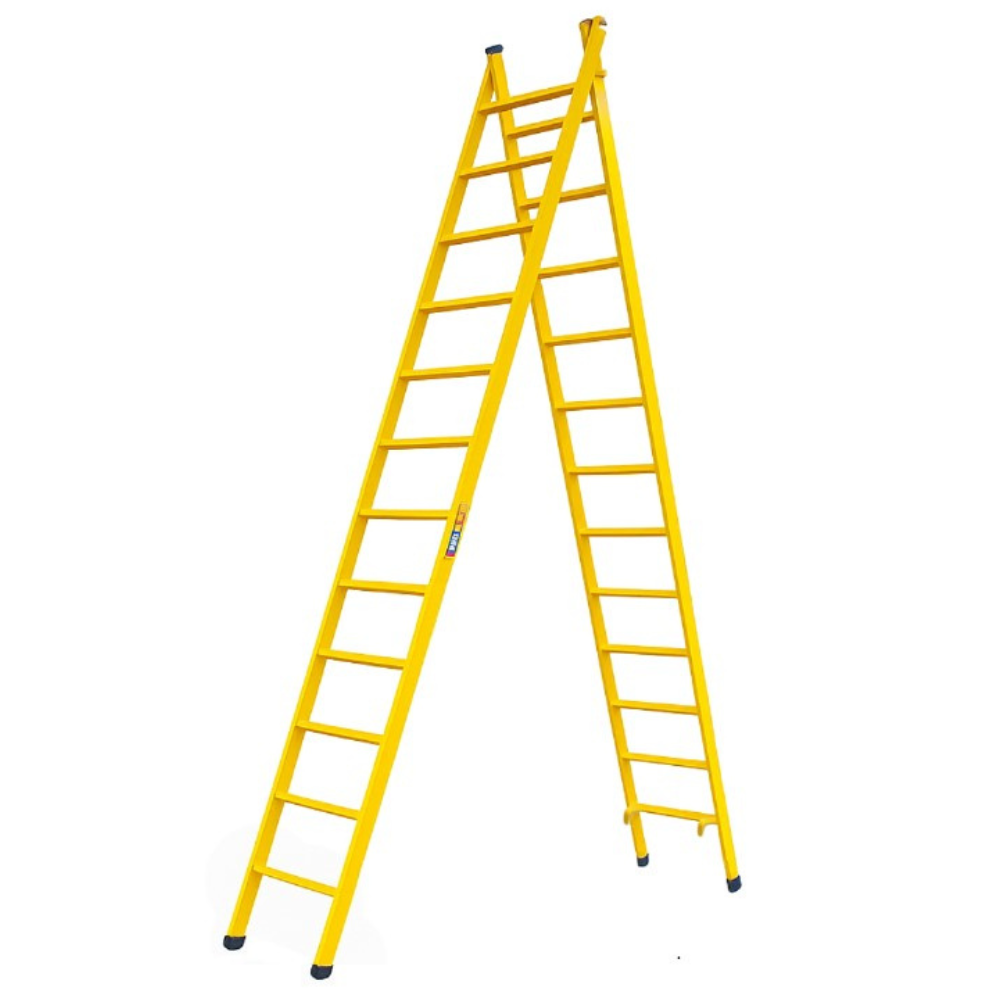 Escada Extensiva 12/24 Degraus 6,32 metros Multifuncional 3 em 1 em Aço
