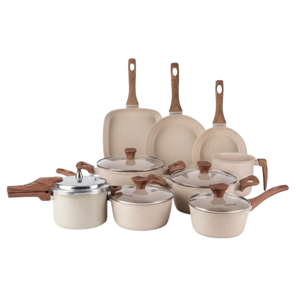 Jogo de Panelas Revestimento Cerâmico Antiaderente 8 Peças + Panela Pressão 4,2L Cozilux