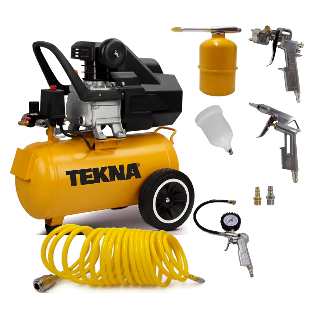 Kit Compressor de Ar Tekna 22L 8,5PCM 2HP 127V com Kit de Acessórios 5 Peças
