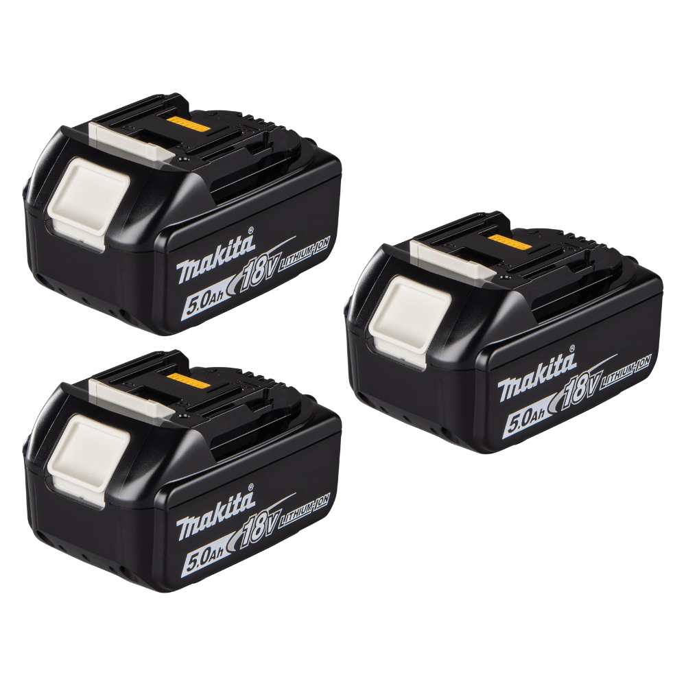 Kit 3 Baterias de Íons de Lítio 18V 5.0Ah com Indicador LXT BL1850B Makita