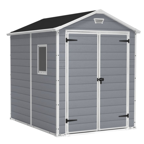 Depósito de Jardim e Área Externa Keter Manor 6x8 Cinza com Porta Dupla
