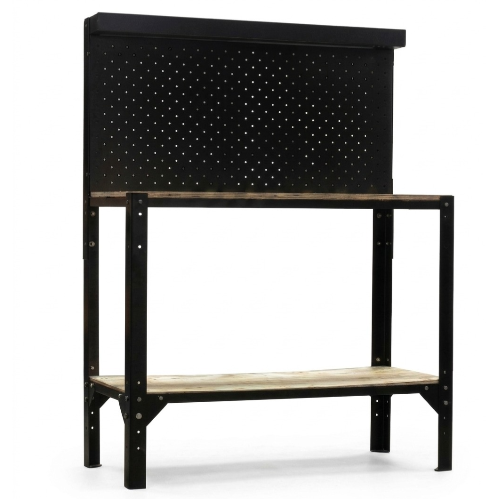 Mesa Bancada de Trabalho Oficina C/ Painel E Suportes de Ferro Lyus BHL-1100D