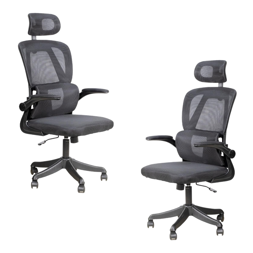 Cadeira Escritório Ergonômica Giratória Apoio Braços e Lombar Syberflex