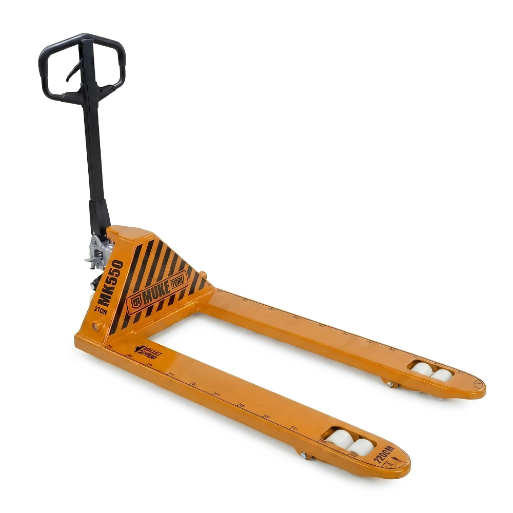 PALETEIRA MANUAL TRANSPALLET HIDRÁULICA 2000KG 02 TON RODA DUPLA GARFO 550MM MUKE TOOLS